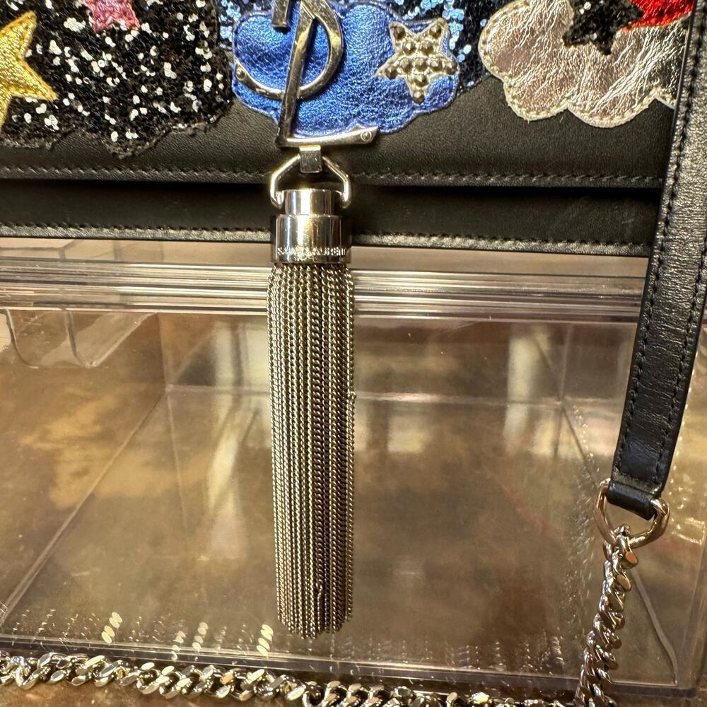 YSL Saint Laurent Moon and Stars Patchwork Tassel Leather Kate WOC Bag Authentic - Picture 10 of 10